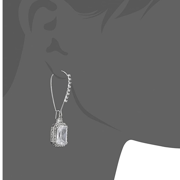 Betsey Johnson Crystal Square Long Drop Earring - Picture 3 of 5